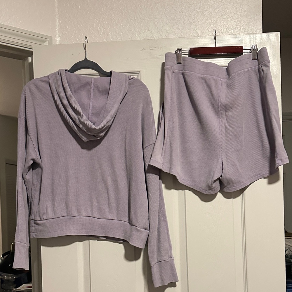 Jockey Light Purple Waffle Knit short set. - Picture 4 of 4